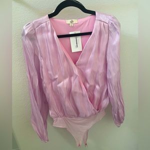 NWT Entro Shiny Pink Bodysuit